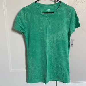 Green marble dye cotton tee